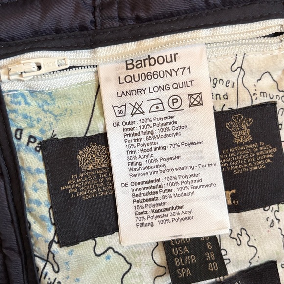 Barbour Landry Long Quilted Down Coat - Picture 10 of 10